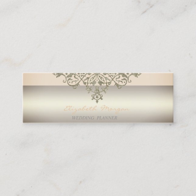 Elegant  Modern Professional Charming,Lace Mini Business Card (Front)