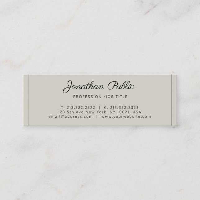 Elegant Modern Professional Chic Design Mini Business Card (Front)