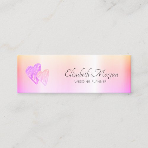 Elegant Modern Professional Chic HeartsOmbre Mini Business Card