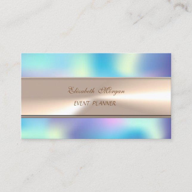 Elegant Modern Professional Colorful Holographic Business Card (Front)