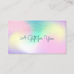 Elegant Modern Professional Confetti Holographic Discount Card