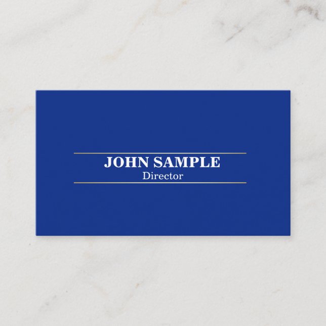 Elegant Modern Professional Design Blue Gold Business Card (Front)
