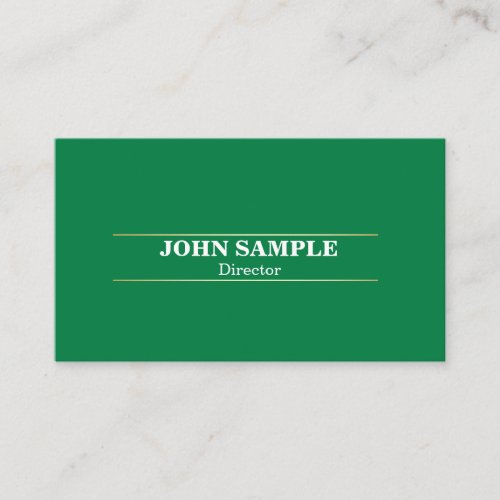 Elegant Modern Professional Design Green Gold Business Card