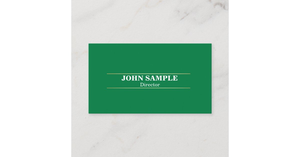 Elegant Modern Professional Design Green Gold Business Card | Zazzle