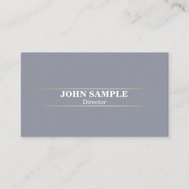 Elegant Modern Professional Design Grey Gold Business Card (Front)