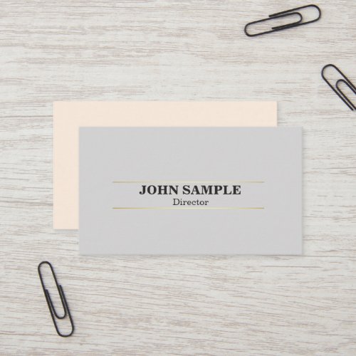 Elegant Modern Professional Design Grey Gold Business Card
