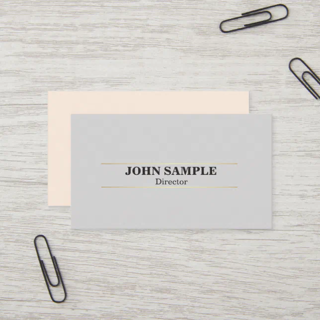 Elegant Modern Professional Design Grey Gold Business Card | Zazzle