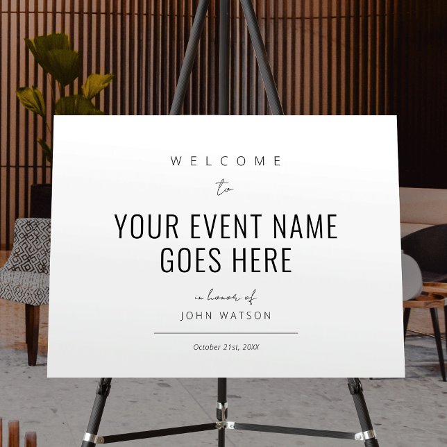 Elegant Modern Professional Event Welcome Sign (Minimalist business event welcome sign with fully editable text and colors)
