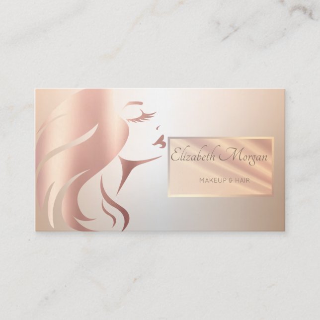 Elegant Modern Professional  Frame Face Silhouette Business Card (Front)