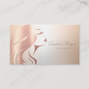 Elegant Modern Professional Girl Face Silhouette Business Card