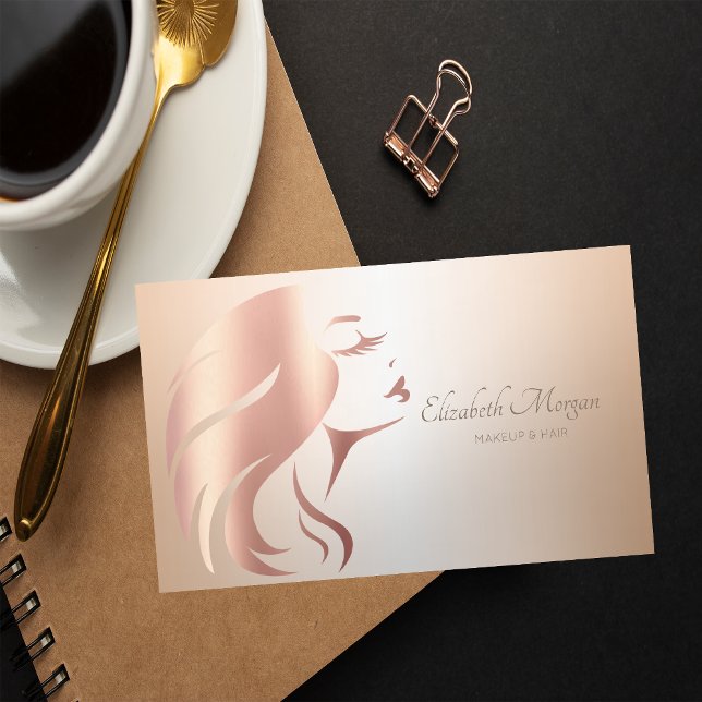 Elegant Modern Professional Girl Face Silhouette Business Card (Creator Uploaded)