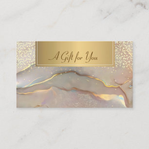 Elegant Modern,Professional Gold Confetti Opal Discount Card