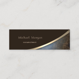 Elegant  Modern Professional, Gold, Leather Look Mini Business Card