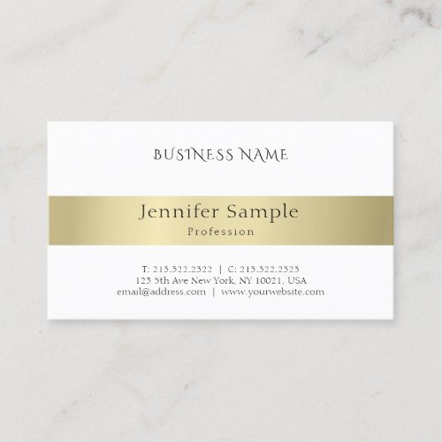 Elegant Modern Professional Gold Look Minimalist Business Card