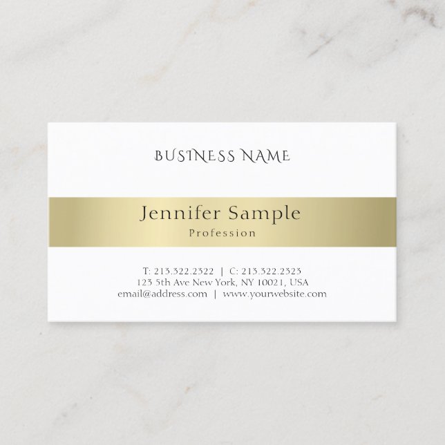 Elegant Modern Professional Gold Look Minimalist Business Card (Front)