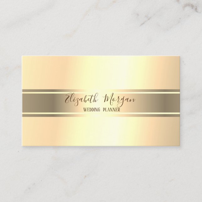 Elegant Modern Professional, Gold Stripe Business Card (Front)