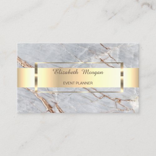 Elegant Modern  Professional Gold Stripe Marble Business Card