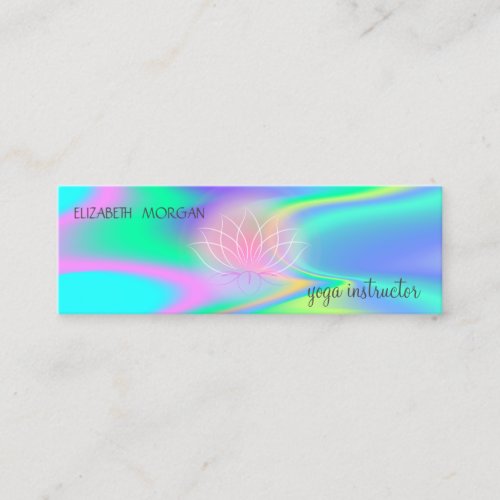 Elegant Modern Professional Lotus Holographic Mini Business Card