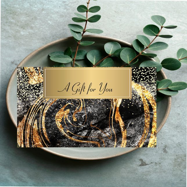 Elegant Modern,Professional Marble Gold Confetti Discount Card (Creator Uploaded)