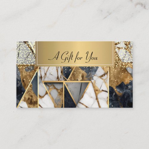 Elegant ModernProfessional Marble Gold Geometric Discount Card