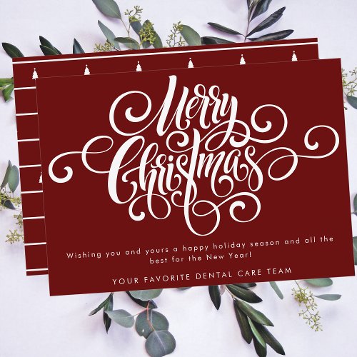 Elegant Modern Professional Merry Christmas Script Holiday Card