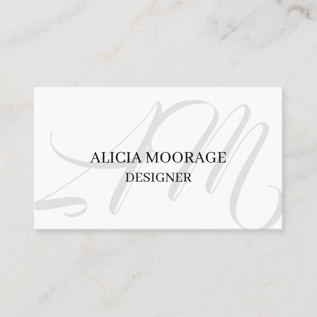 Elegant Modern Professional Monogram Business Card (Front)