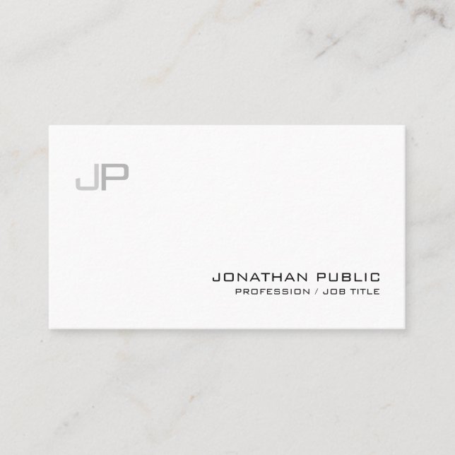 Elegant Modern Professional Monogram Chic Business Card (Front)