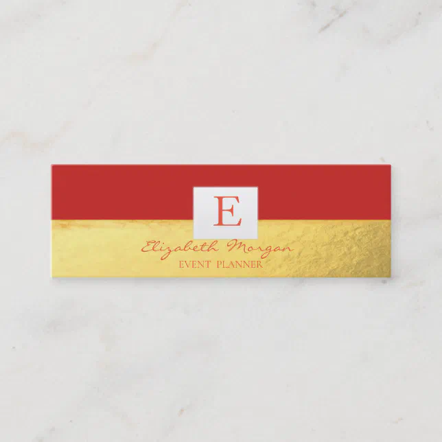 Elegant Modern Professional Monogram Gold Mini Business Card | Zazzle
