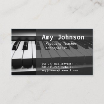 Elegant  Modern  Professional  Piano Teacher Business Card by dadphotography at Zazzle