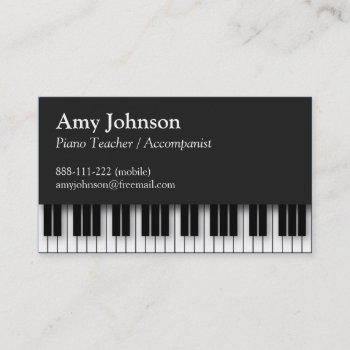 Elegant  Modern  Professional  Piano Teacher Business Card by RustyDoodle at Zazzle