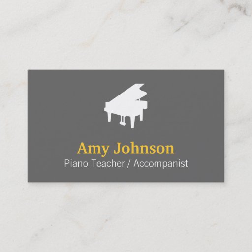 Customizable Elegant, Modern, Professional, Piano Teacher Business Card