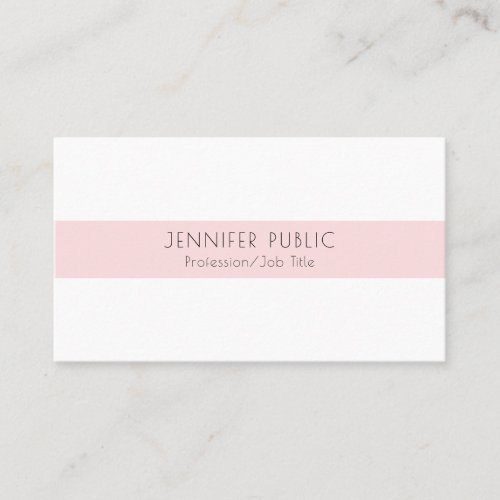 Elegant Modern Professional Pink Simple Plain Business Card