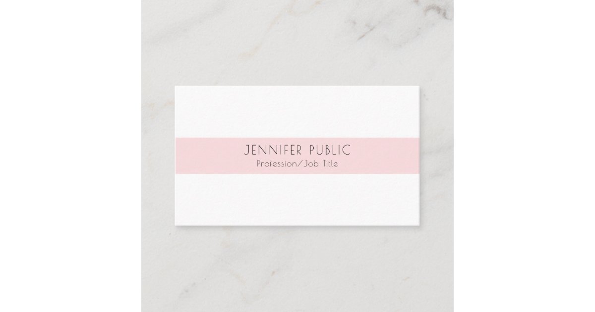 Elegant Modern Professional Pink Simple Plain Business Card | Zazzle