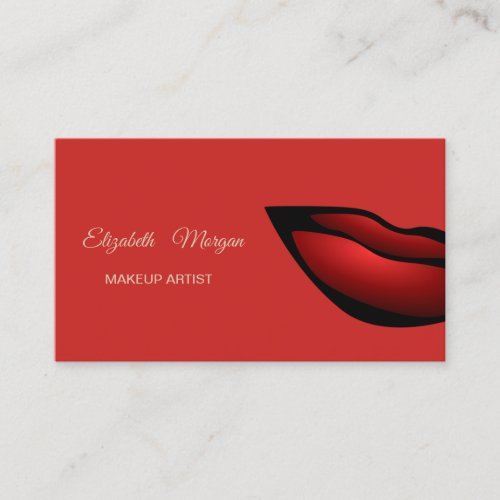 Elegant Modern Professional  Red  Lips Business Card