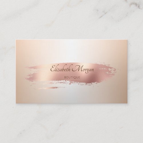 Elegant Modern Professional Rose Gold Brush Stroke Business Card
