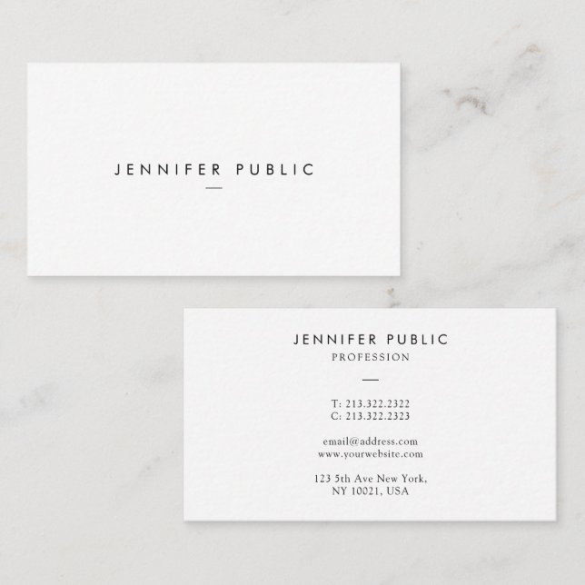 Elegant Modern Professional Simple Template Business Card (Front/Back)