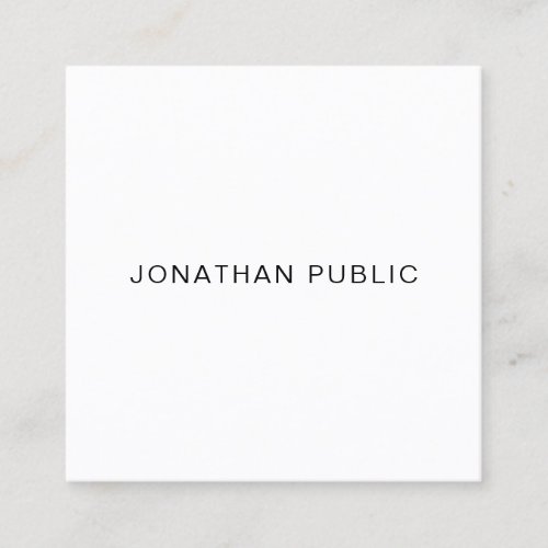 Elegant Modern Professional Smooth Unique Plain Square Business Card