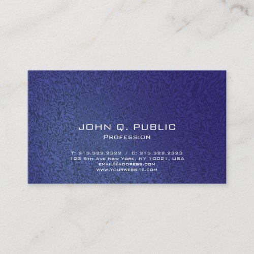 Elegant Modern Professional Stylish Dark Blue Business Card