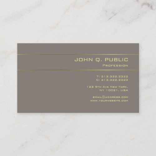 Elegant Modern Professional Template Gold Font Business Card