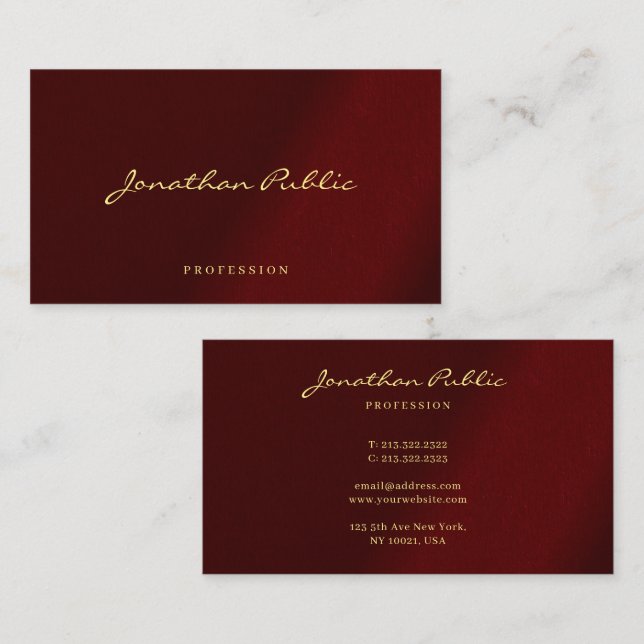 Elegant Modern Professional Typography Script Business Card (Front/Back)