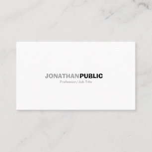 Elegant Modern Professional White Simple Plain Business Card