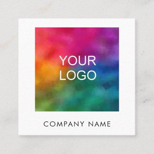 Elegant Modern Professional Your Company Logo Here Square Business Card