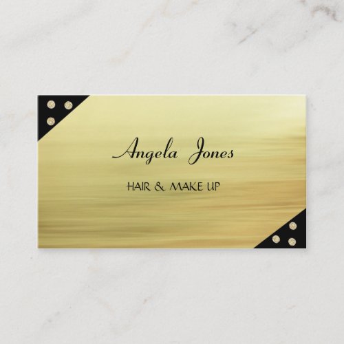 Elegant Modern Proffesional Black Gold Dots Business Card