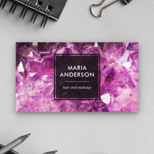Elegant Modern Purple Amethyst Gemstone Business Card