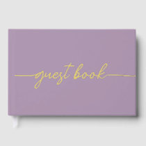 Elegant Modern Purple and Gold Wedding Guest Book