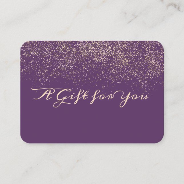 Elegant Modern Purple  Confetti Discount Card (Front)