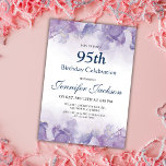 Elegant modern purple & gold floral 95th birthday invitation<br><div class="desc">Celebrate a milestone in style with this Purple and Gold Birthday Invitation, featuring a luxurious watercolor floral design with delicate gold-accented details. The elegant 95th birthday invitation presents a stunning blend of sophisticated watercolor florals and a chic purple and gold theme, making it a perfect choice for those who appreciate...</div>