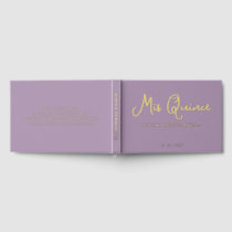 Elegant Modern Purple Gold Photo Quinceañera Guest Book