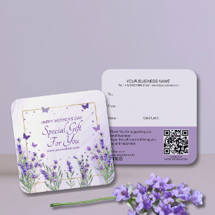 Elegant Modern Purple Gold Spring Flower Gift Card