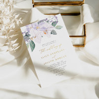 Elegant Modern Purple Watercolor Orchids Wedding 